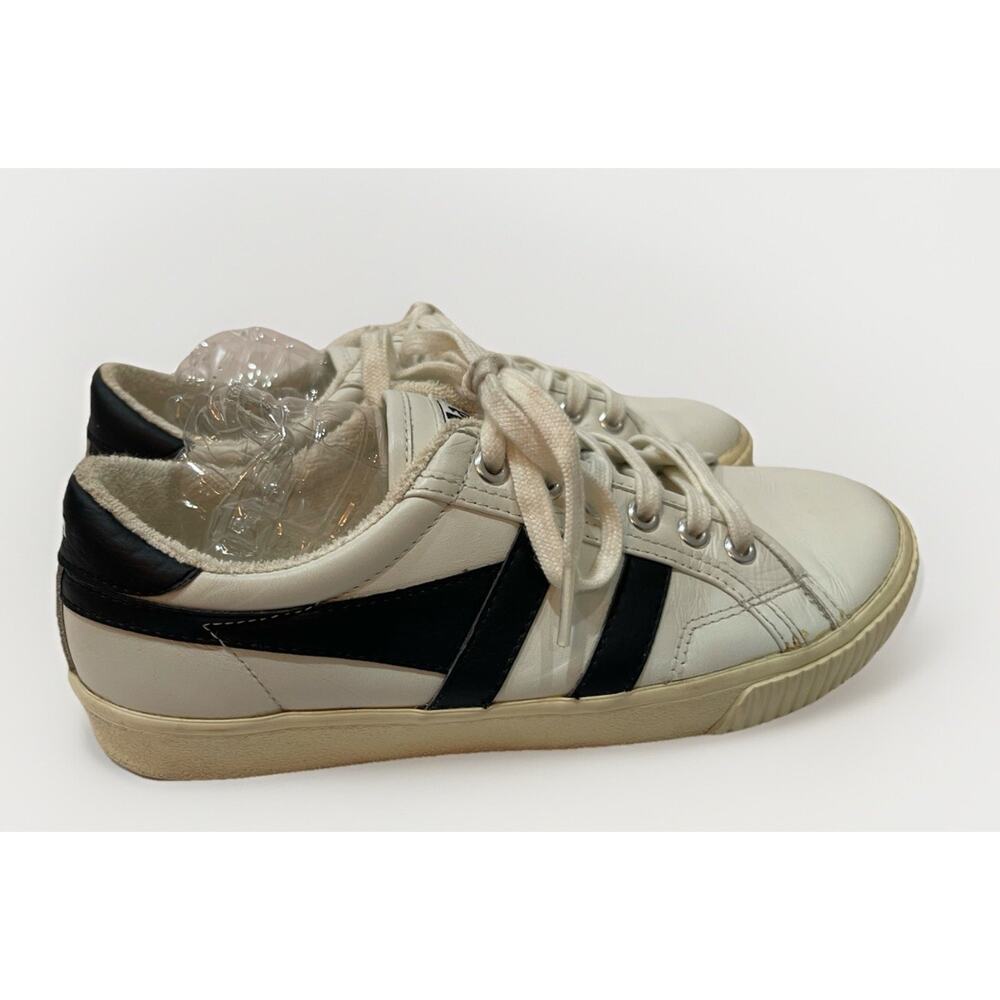 Womens Gola Leather Mark Cox Tennis Sneakers White/Black Colorway-7